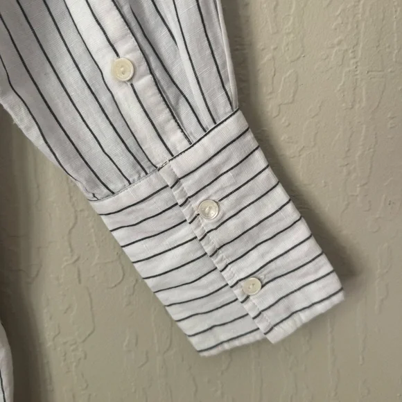 NILI LOTAN Loria Tunic Shirt Dress WITH ORIGINAL TAG Linen Cotton Stripe Size M - Picture 13 of 16